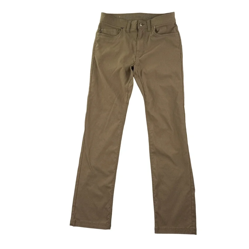 Prana Pants Mens 31x32 Fits 30x31 Khaki Nylon Stretch Travel Hiking Trousers